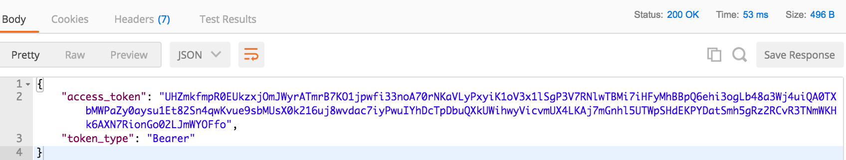 postman access token responsed.png